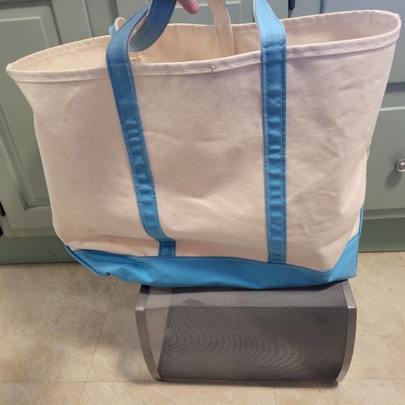 VTG LL Bean Boat And Tote & Sky Baby Light Blue XL Canvas Bag USA RARE - Picture 6 of 12